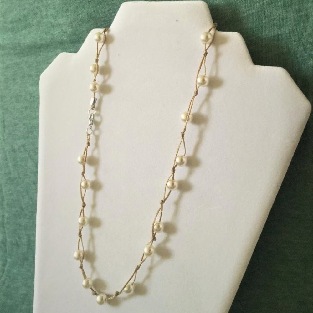 Sand Colored Pearl Necklace